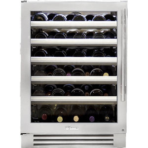 TRUE 24" Built-in Under-Counter Wine Fridge Single Zone Left Swing - Stainless W/Glass - TWC-24-L-SG-C