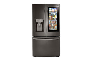 LG 36" Standard Depth French Door Fridge Instaview Door-in-Door Slim Space Plus 30 Cu Ft - Black Stainless - LRFVS3006D